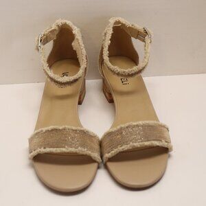 Vaneli Women's Model Helee Sandals Natural Canv AS Size 9N Strap Around Ankle